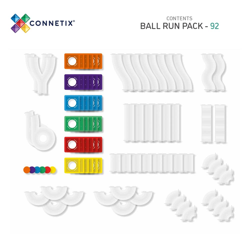 Magnetbausteine Kugelbahn – Rainbow Ball Run Pack 92 Teile