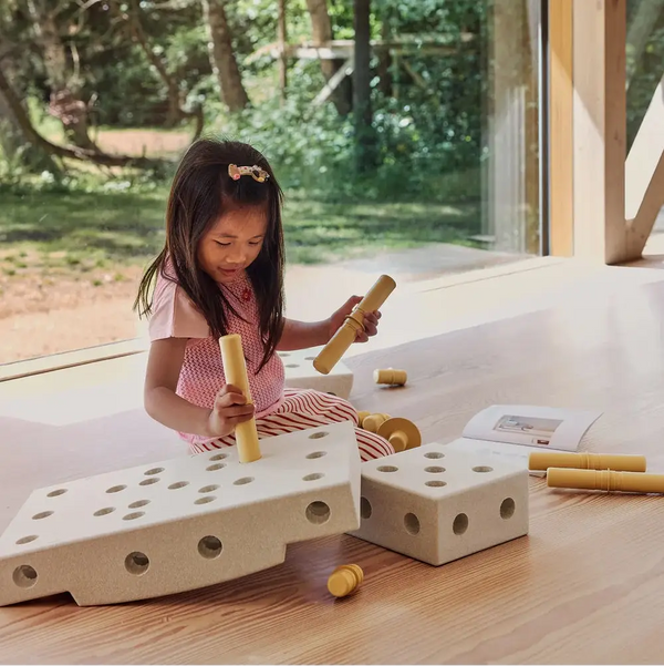 Kreative Bausteine zur Förderung der Grobmotorik Curiosity Set – sandgrau 10 in 1
