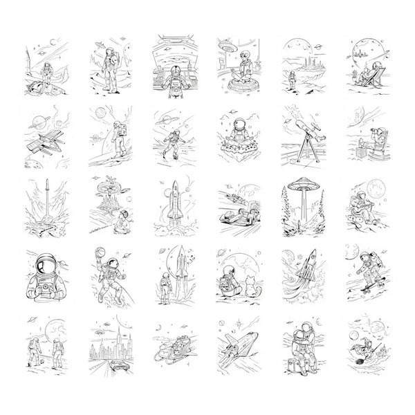 Nachfüllkarten – Kidydraw Pad – Galaxie (30 Stück, ab 10 Jahren)
