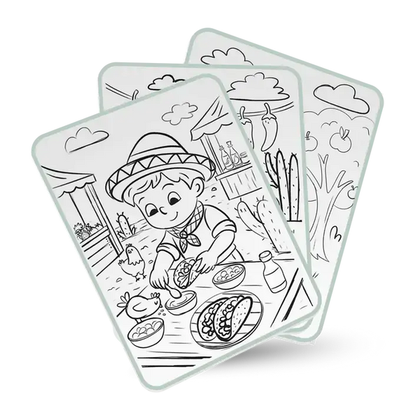 Beleuchtetes Tablet zum Nachzeichnen mit Bleistift – 30 Vorlagen –  Food