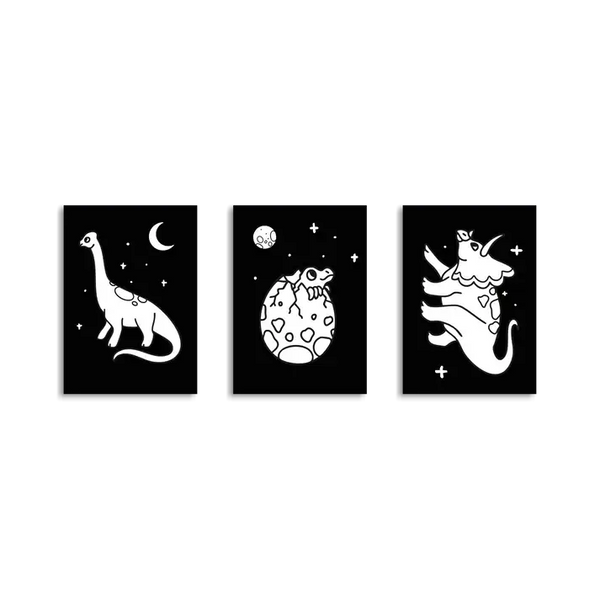 Set zum Basteln einer leuchtenden Wanddekoration – Kidyneon Dinosaurier, 3 Stück