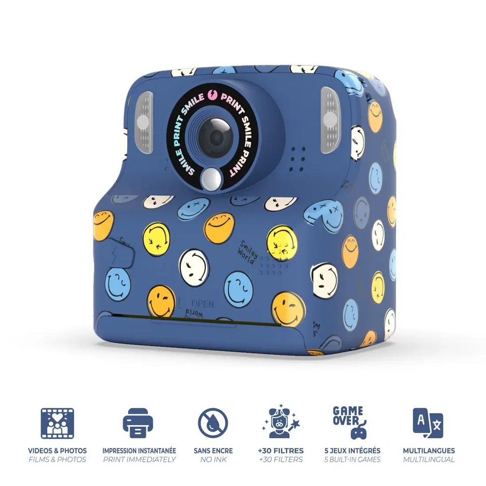 Kinderkamera mit Sofortdruck MOB PixiPrint Smiley World in Blau