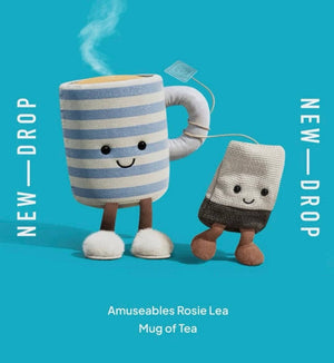 Set: Amuseable Tea Time Duo – Plüsch-Teebeutel & Rosie Lea Tasse