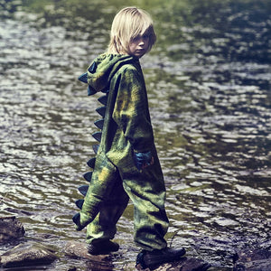 Kostüm - Kigurumi-Overall Dinosaurier Tyrannosaurus, Grün (3-4 Jahre)