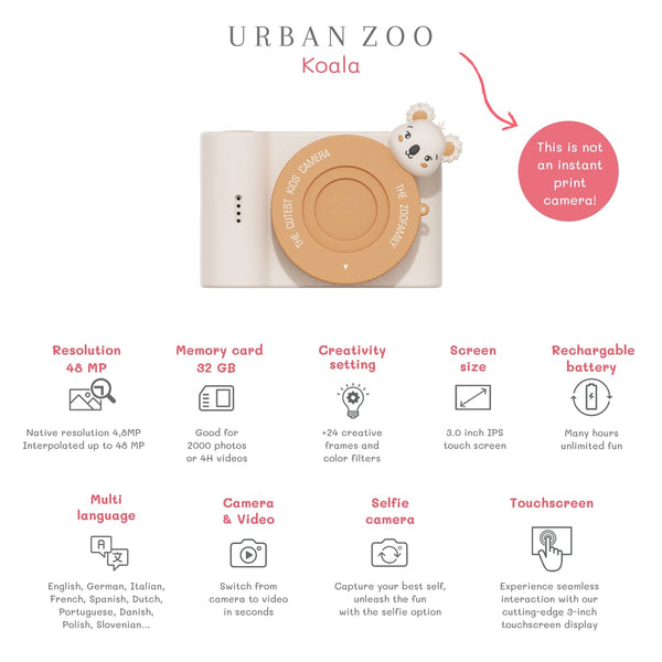 Digitalkamera für Kinder Full HD Urban Zoo - Koala