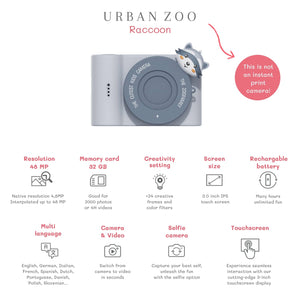 Digitalkamera für Kinder Full HD Urban Zoo - Waschbär
