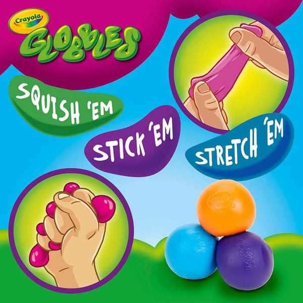 Anti-Stress-Knetbälle zum Werfen, schmutzfrei – Globbles (3 Stück)
