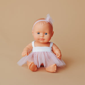 Babypuppe Mädchen My Friends & Me – Europäerin 21 cm in rosa Kleid und Stirnband von Miniland
