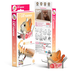Eugy Katzenpuzzle Kürbis mit 3D-Puzzlestücken für kreativen Spielspaß für Katzenliebhaber