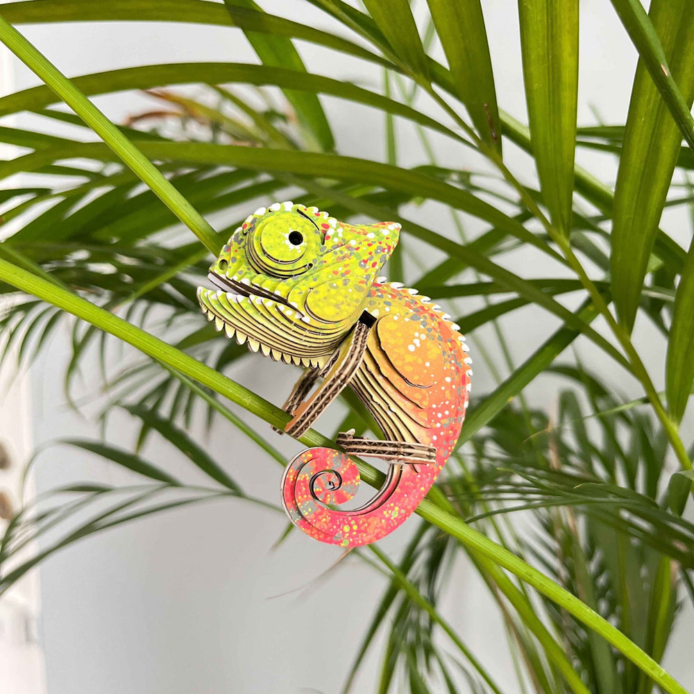 3D Öko-Puzzle Chamäleon von Eugy, buntes Puzzle für kreative Bastler und Umweltbewusste