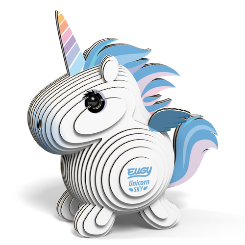 Eugy 3D Öko Einhorn Puzzle aus umweltfreundlichem Material in bunten Farben