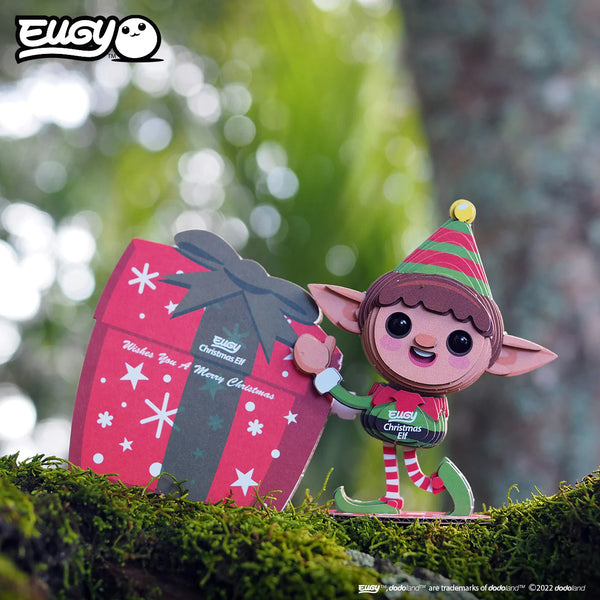 Eugy Weihnachtswichtel Puzzle mit Geschenk, ideal für kreative Bastelstunden und Kinderaktivitäten