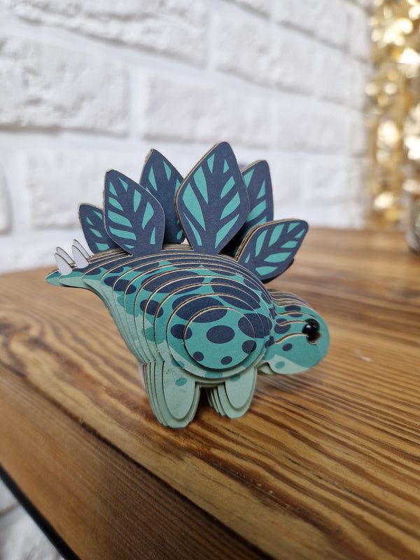Eugy Öko 3D Puzzle Stegosaurus mit buntem Design für kreativen Spielspaß