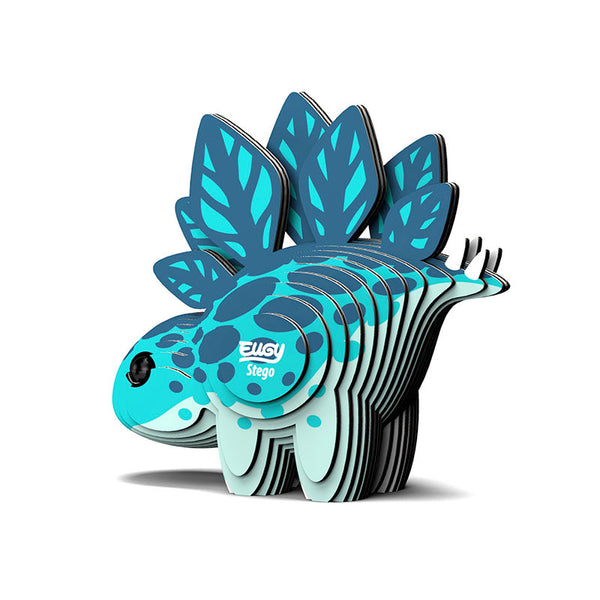 Öko 3D Puzzle Stegosaurus von Eugy in bunten Farben als kreatives Bastelspielzeug
