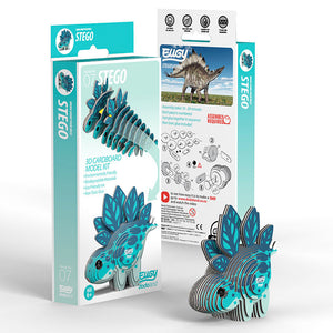 Öko 3D Puzzle Stegosaurus von Eugy mit buntem Design und einfacher Montageanleitung