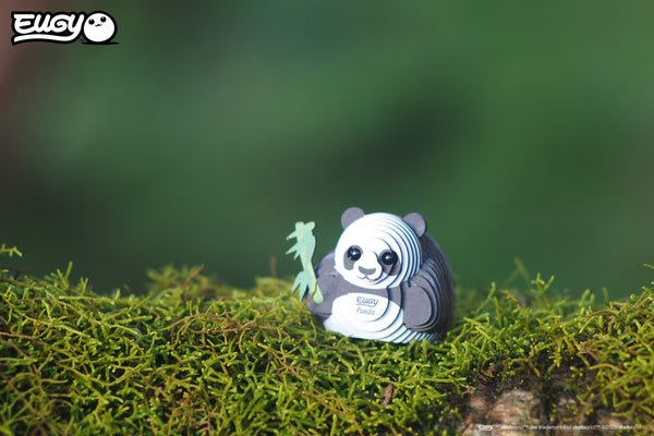 3D Öko-Puzzle Panda von Eugy, farbenfrohes und umweltfreundliches Spielzeug für kreative Bastler
