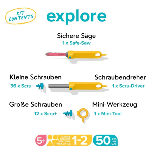 Werkzeugsatz für DIY-Konstruktionen – Explore