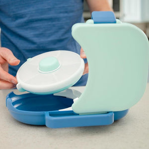 Frühstücksbox für Kinder Lunchbox Snack Spinner 2in1 – Blueberry Blue mit praktischem Drehfach