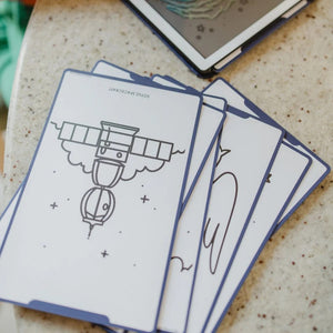 Grafiktablett Kidydraw Mini Galaxie mit Zeichenvorlagen für kreatives Spielen und Lernen