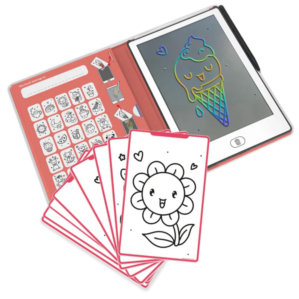 Grafiktablett Kidydraw Mini – Kawai mit bunten Zeichnungen und auswechselbaren Vorlagen