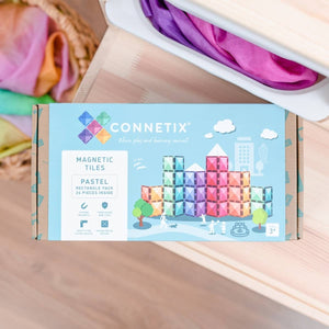 Magnetklötze – Pastellfarbenes Rechteck-Set, 24 Teile