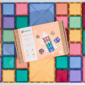 Magnetbausteine - Pastellfarbenes Quadrat Pack 40 Teile