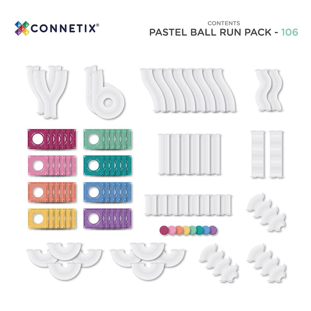 Connetix Kulodrom aus magnetischen Fliesen in Pastellfarben für kreatives Spielen und Bauen