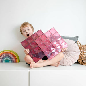 Magnetbausteine – Pastell-Rosa- & Beere-Grundplatte 2 Teile