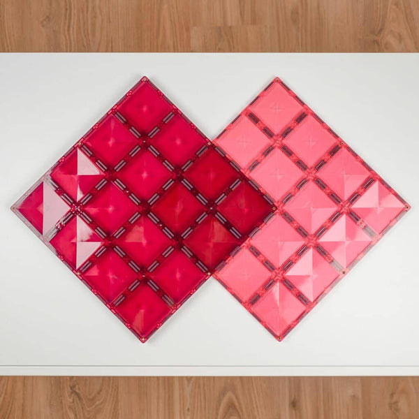Magnetbausteine – Pastell-Rosa- & Beere-Grundplatte 2 Teile