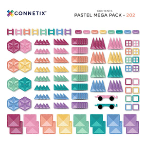 Magnetbausteine – Pastell Mega-Set 202 Teile