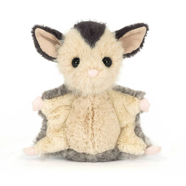 Jellycat Fledermaus Lolly Kuscheltier in Grau und Beige mit weichem Fell für Kinder