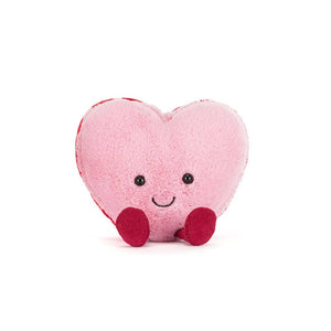 Jellycat Mackaroni Herz, weiche Plüschspielzeug in Herzform mit lächelndem Gesicht