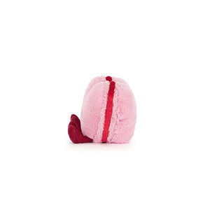 Jellycat Mackaroni Herz Kuscheltier in Rosa mit rotem Schwanz für Kinder zum Spielen und Kuscheln
