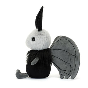 Jellycat Plüsch Motte in Schwarz und Grau mit weichen Details und großen Flügeln