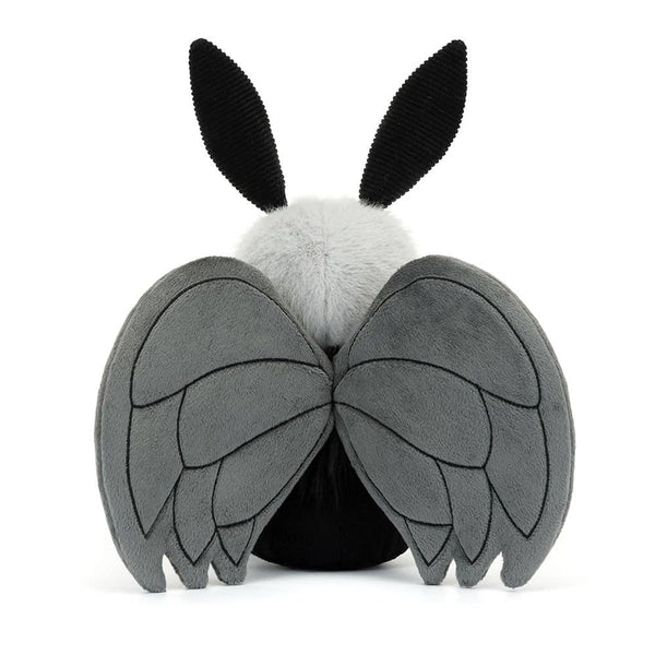 Jellycat Plüsch Motte mit weichen grauen Flügeln und kuscheligem Körper, ideal zum Spielen und Kuscheln