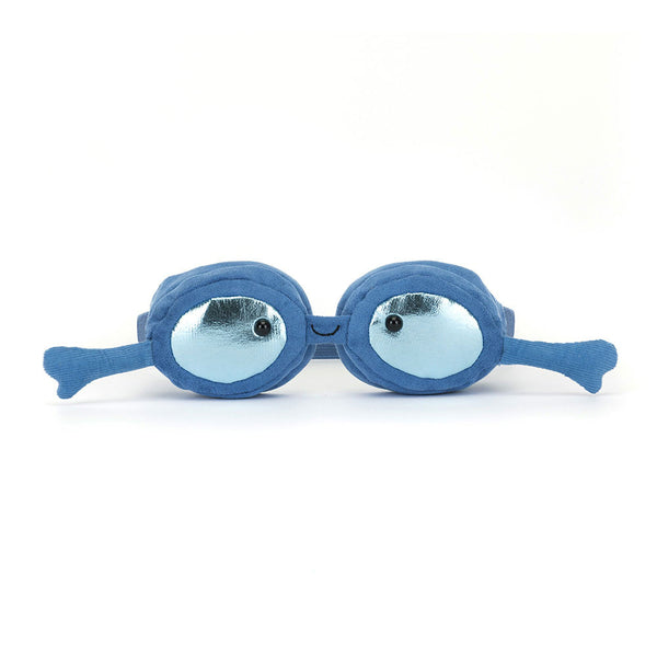 Jellycat Plüsch Schwimmbrille Kinder in Blau mit glänzenden Gläsern und lustigem Design