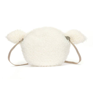 Jellycat Umhängetasche in Form eines niedlichen weißen Schafes mit weichen Ohren