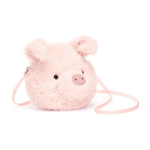 Jellycat Umhängetasche in Form eines niedlichen, flauschigen Schweins mit einem verstellbaren Schulterriemen