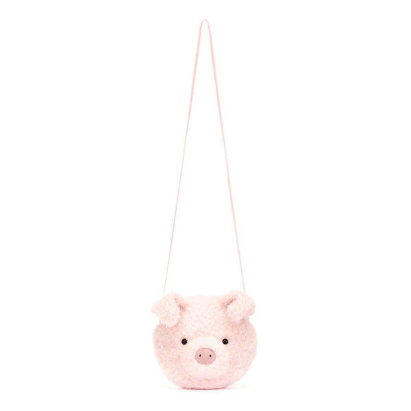 Jellycat Umhängetasche in Form eines süßen rosa Schweins mit langem Trageriemen