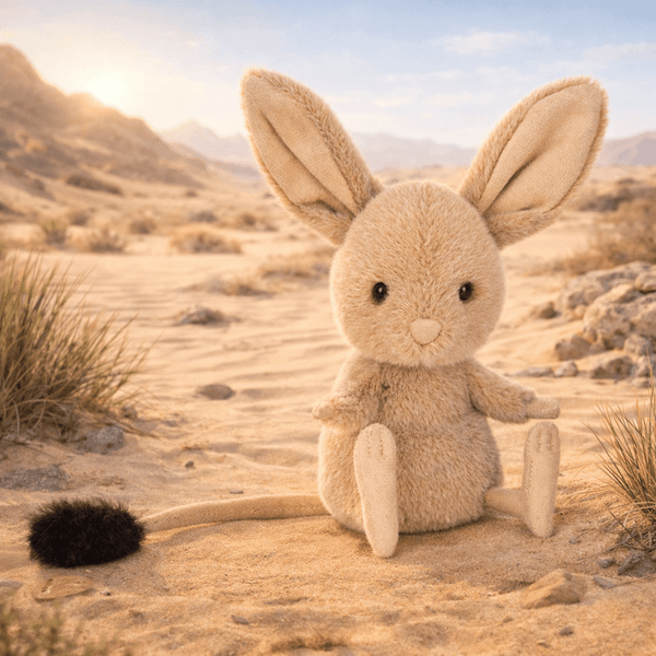 Jellycat Wüstenspringer Plüschspielzeug in Beige, ideal zum Kuscheln und Spielen für Kinder.