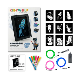 Set zum Basteln einer leuchtenden Wanddekoration – Kidyneon Pack 9 Stück