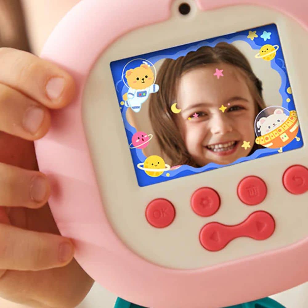 Mideer Kinderkamera rosa mit süßem Design und einfacher Handhabung für kleine Fotografen