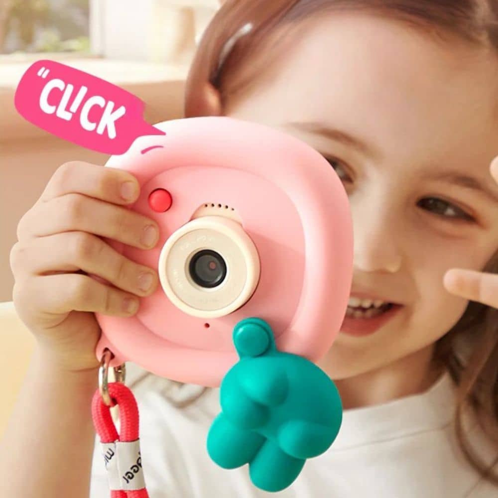 Mideer Kinderkamera rosa mit süßem Design und einfacher Handhabung für kleine Fotografen