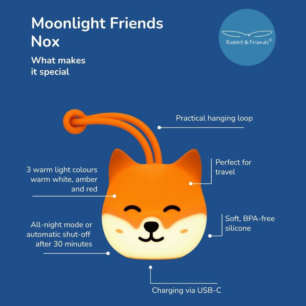 Rabbit & Friends Nachtlicht zum Aufhängen Moonlight Friends Fuchs Nox