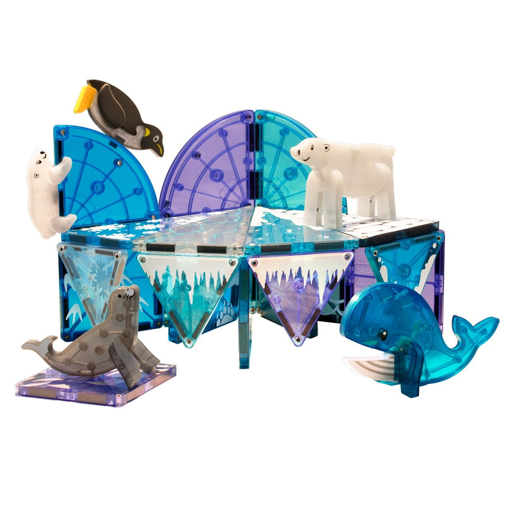 MAGNA-TILES Magnetbausteine arktische Tiere Set mit 25 Teilen für kreative Bauprojekte