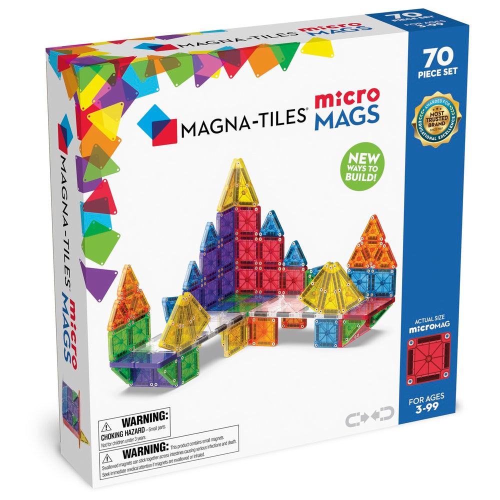MAGNA-TILES microMAGS Magnetbausteine Set 70 Teile für kreative Bauprojekte und Spielspaß