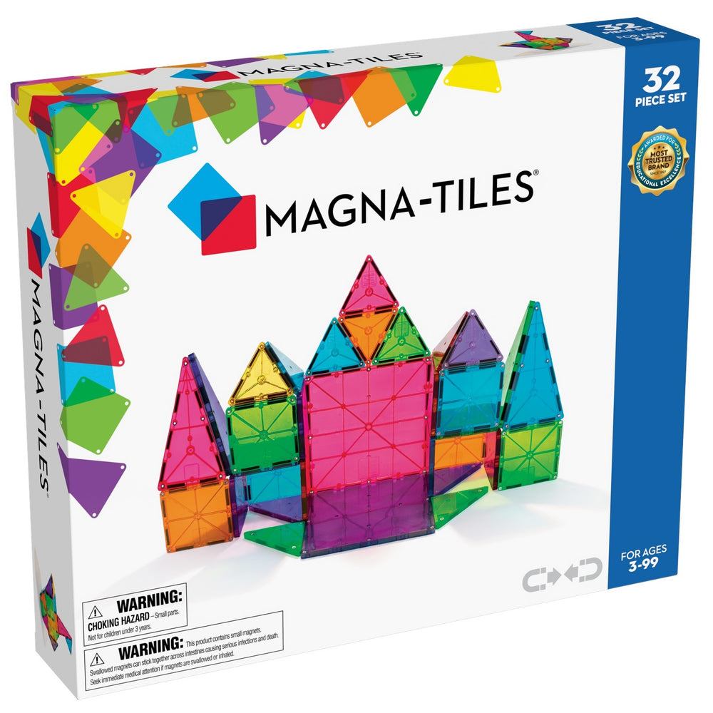 MAGNA-TILES Magnetbausteine Kinder im 32-teiligen Set in bunten Farben für kreatives Spielen