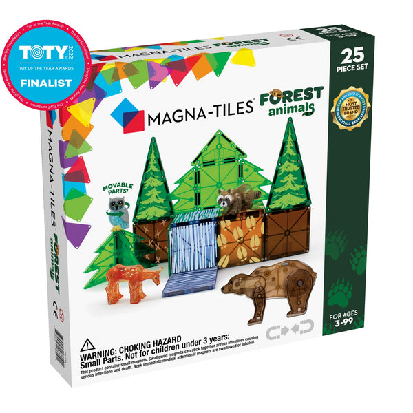 MAGNA-TILES Magnetbausteine Waldtiere Set mit 25 Teilen für kreatives Spiel und Lernen