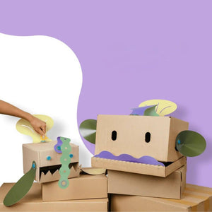 Makedo kreatives Formenset Kinder mit Karton-Monstern zum Basteln und Spielen