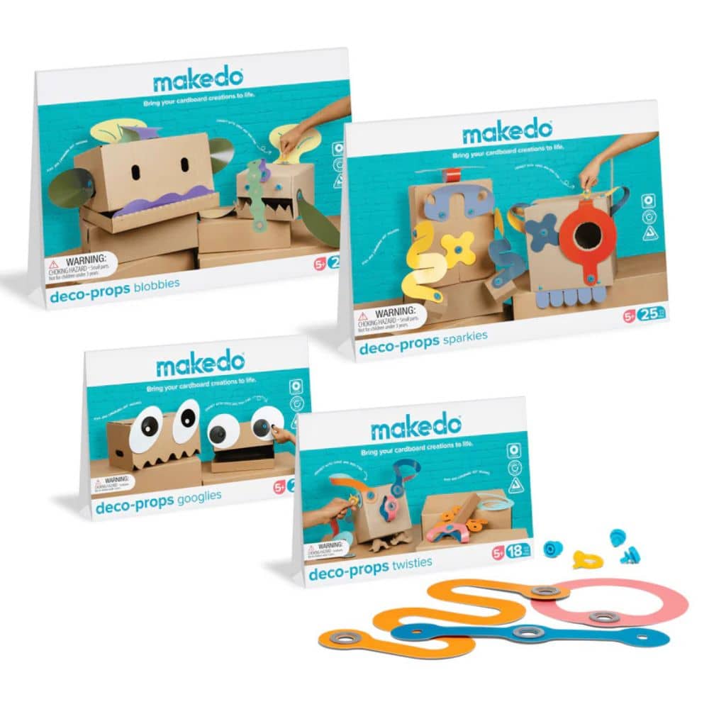 Makedo kreatives Formenset Kinder mit bunten Augen und Zubehör für kreative Bastelprojekte